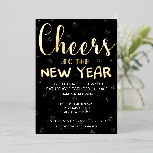 Das Party des Neujahrs Folieneinladung (Stehend vorne)