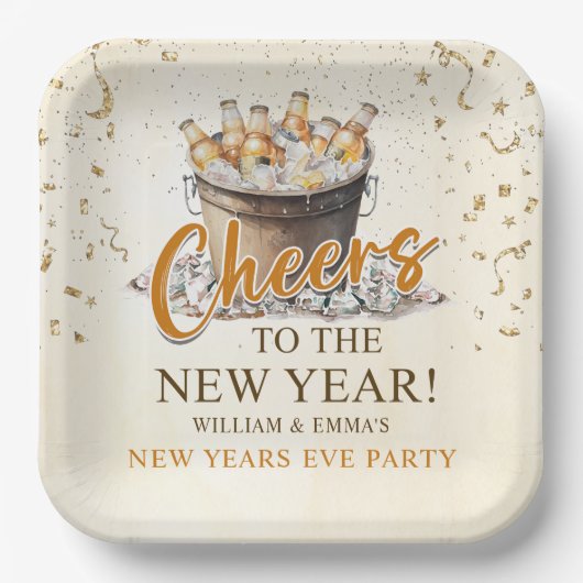 Das Party des Neujahrs Pappteller (Vorderseite)