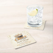 Das Party des Neujahrs Rechteckiger Pappuntersetzer (Vor Ort)