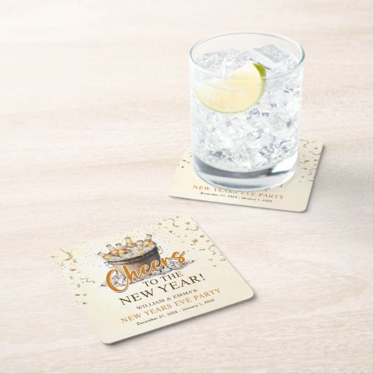Das Party des Neujahrs Rechteckiger Pappuntersetzer (Vor Ort)