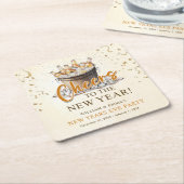 Das Party des Neujahrs Rechteckiger Pappuntersetzer (angewinkelt)