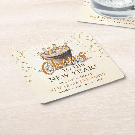 Das Party des Neujahrs Rechteckiger Pappuntersetzer (angewinkelt)
