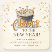 Das Party des Neujahrs Rechteckiger Pappuntersetzer (Vorderseite)