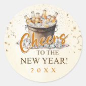 Das Party des Neujahrs Runder Aufkleber (Vorderseite)