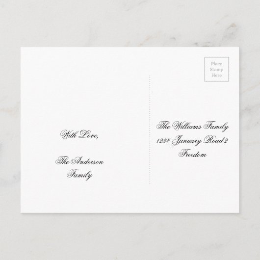 Das Party des Neujahrs Save the Date Halbpension Ankündigungspostkarte (Rückseite)