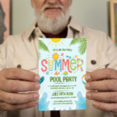 Das Party des Sommerbades ist grün und blau und lä Einladung