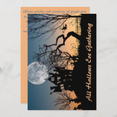 Das Party des Spuk Hauses Einladung (Vorne/Hinten)