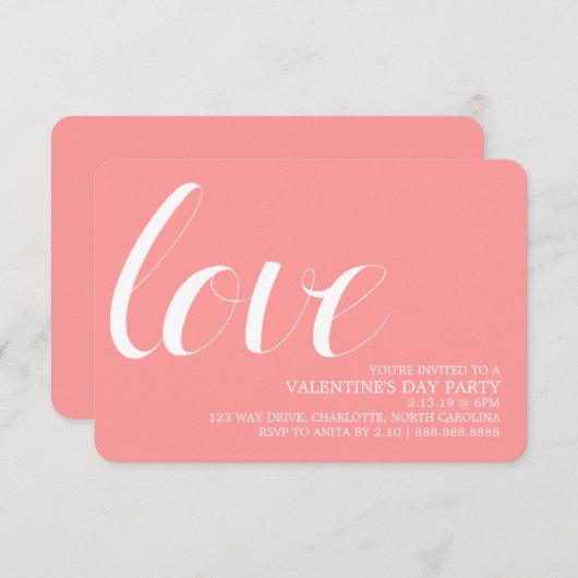 Das Party des Valentines laden | Mod-Stift-Liebe Einladung (Vorne/Hinten)
