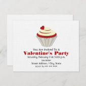 Das Party des Valentines - roter Samt-kleiner Einladung (Vorne/Hinten)