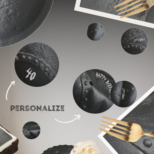 Das Party eines Mannes mit schwarzem Industriestan Konfetti