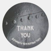 Das Party eines Mannes mit schwarzem Industriestan Runder Aufkleber (Vorderseite)