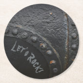 Das Party eines Mannes mit schwarzem Industriestan Runder Pappuntersetzer (Vorderseite)