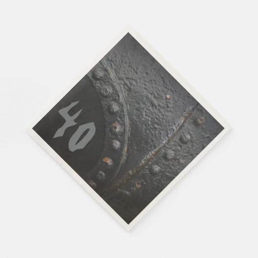 Das Party eines Mannes mit schwarzem Industriestan Serviette (Ecke)