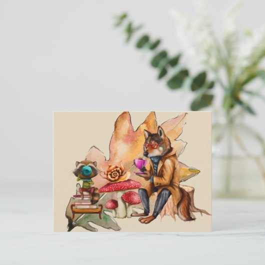 Das Party "Forest Tea" Postkarte (Stehend Vorderseite)