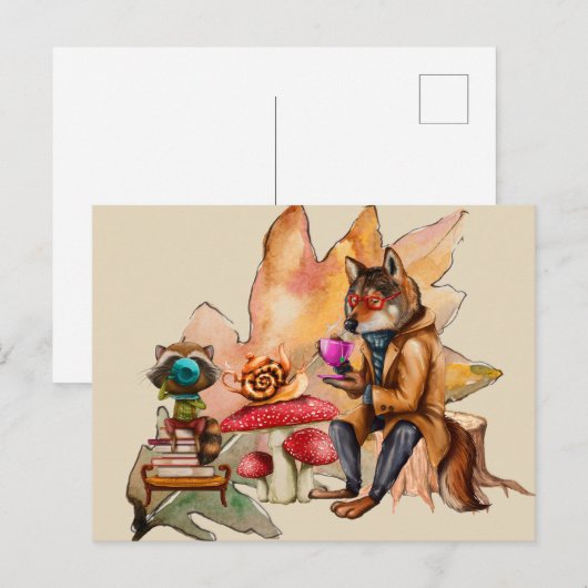 Das Party "Forest Tea" Postkarte (Vorne/Hinten)