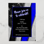 Das Party für das Polizeirezept der Legend Retires Folieneinladung (Rückseite)