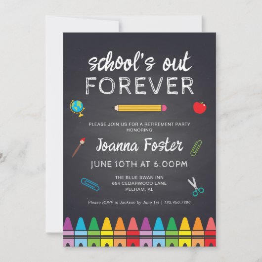 Das Party für die Schulabbrecherquote Einladung (Vorderseite)