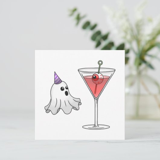 Das Party für Kostüme und Cocktail Einladung (Stehend Vorderseite)