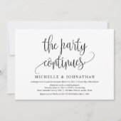 Das Party geht weiter und feiert Hochzeiten Einladung (Vorderseite)