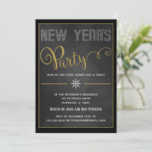 Das Party-GoldGlitzer-Einladung des neuen Jahres Einladung (Stehend Vorderseite)