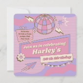 Das Party Groovy Disco Ball Geburtstag Einladung (Vorderseite)