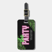 Das Party Grün und Rosa tropischer Bach Gepäckanhänger (Vorderseite vertikal)