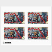 Das Party ist vorbei. Rechteckiger Aufkleber (Blatt)