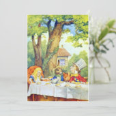 Das Party "Mad Hatters Tee" ist farbig Einladung (Stehend Vorderseite)