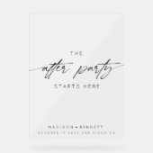 Das Party nach der Hochzeit beginnt hier Mattiert Acrylschild (Vorderseite)