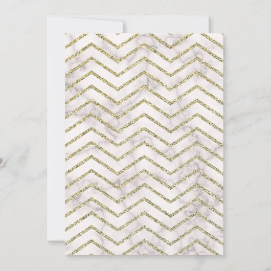 Das Party "Off To Uni" aus Gold und Weiß lädt ein Einladung (Rückseite)