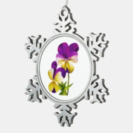 'Das Party Pansy' auf einem Zinnschmuck (I) Schneeflocken Zinn-Ornament