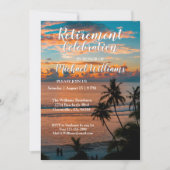 Das Party ?Sunset Palm Tree Retirement? Einladung (Vorderseite)