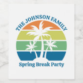 Das Party "Tropical Island Palm Trees" Weinetikett (Einzelnes Label)