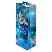 Das passende Blue Dove Peace Weihnachten Geschenktüte Für Weinflaschen (Vorderseite Schrägansicht)