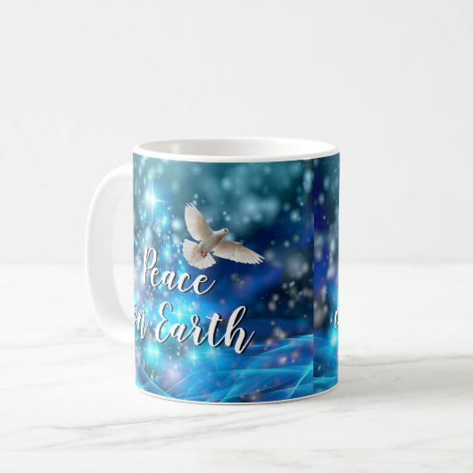 Das passende Blue Dove Peace Weihnachten Kaffeetasse (Vorderseite Links)