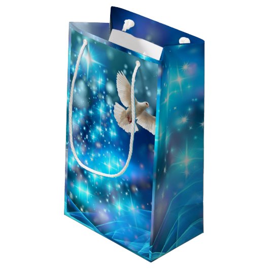 Das passende Blue Dove Peace Weihnachten Kleine Geschenktüte (Rückseite Schrägansicht)