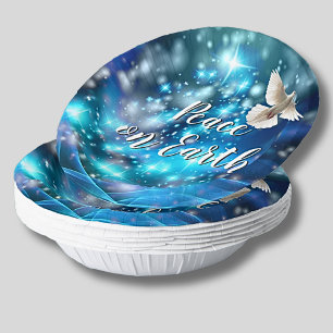 Das passende Blue Dove Peace Weihnachten Pappteller