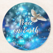 Das passende Blue Dove Peace Weihnachten Runder Pappuntersetzer (Vorderseite)