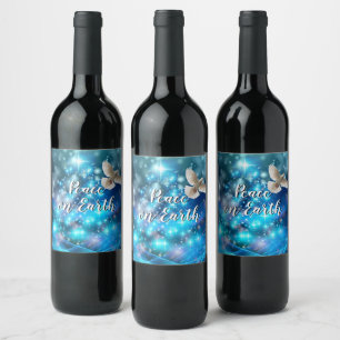Das passende Blue Dove Peace Weihnachten Weinetikett