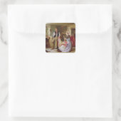 Das Patchwork-Quilt Quadratischer Aufkleber (Tasche)