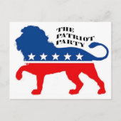 DAS PATRIOT PARTY LION US FLAGGE USA POSTKARTE (Vorderseite)
