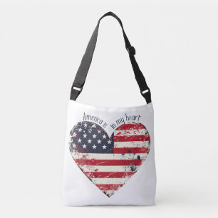 Das patriotische Amerika ist in meinem Herzen Tragetaschen Mit Langen Trägern