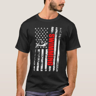 Das Patriotische Schwimmen unter amerikanischer Fl T-Shirt