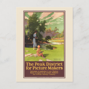 Das Peak-District für Bildhersteller Vintage-Poste Postkarte
