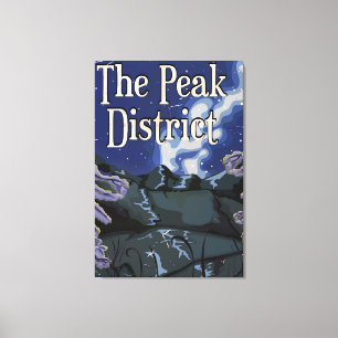 Das Peak-District-Vintage-Eisenbahn-Reiseplakat Leinwanddruck