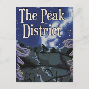 Das Peak-District-Vintage-Eisenbahn-Reiseposter Postkarte