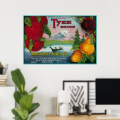 Das Pear Crate LabelWA, OR und CA Poster (Heimbüro)