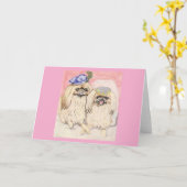 Das Pekingese-Paar Karte (Gelbe Blume)