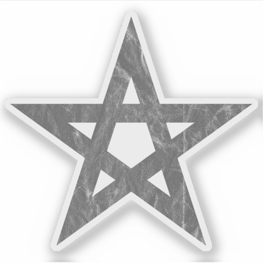 Das Pentagramm (grau Vintag) Aufkleber (Vorderseite)