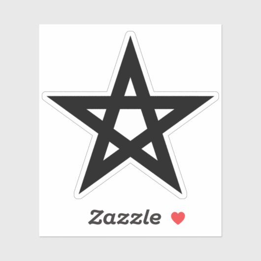 Das Pentagramm (schwarz) Aufkleber (Blatt)